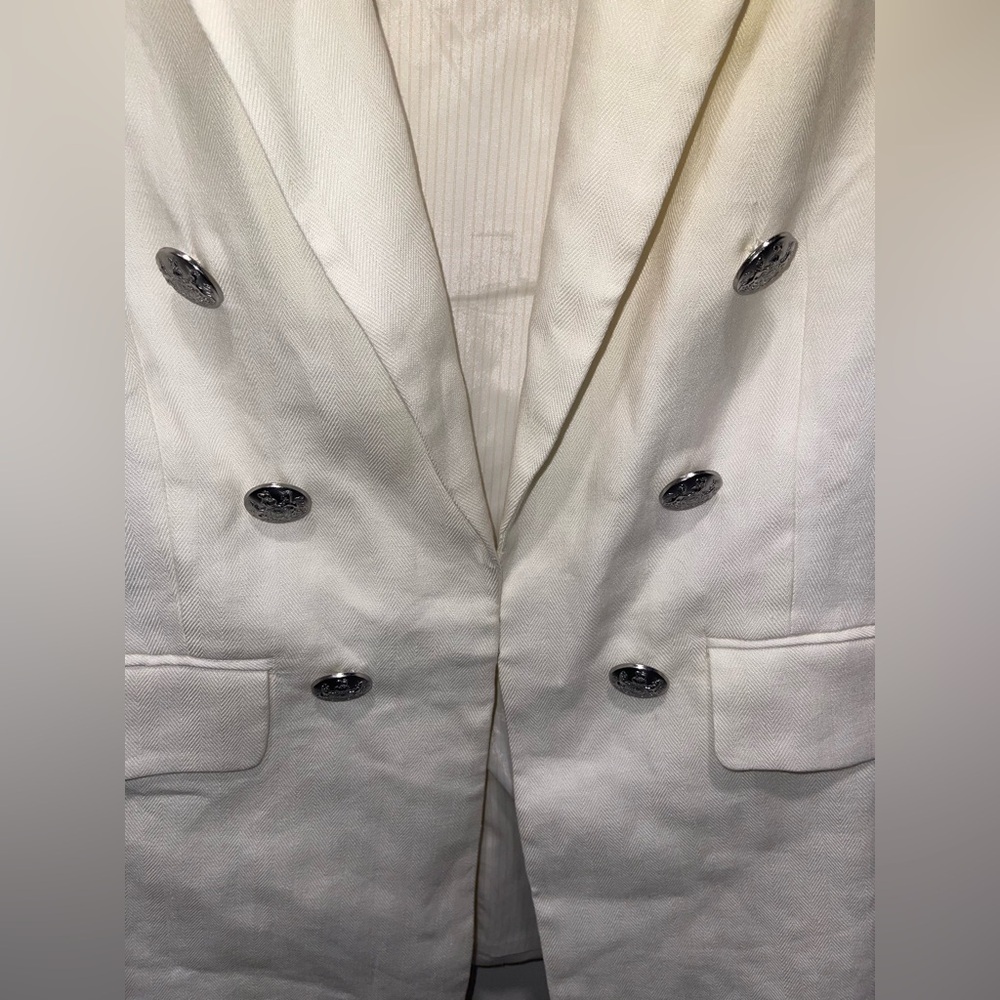 Veronica Beard Cream Double-Breasted Blazer - Picture 7 of 9